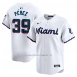 Camiseta Beisbol Hombre Miami Marlins Eury Perez Primera Limited Blanco