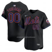 Camiseta Beisbol Hombre New York Mets Alterno Limited Personalizada Negro