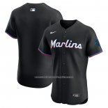 Camiseta Beisbol Hombre Miami Marlins Alterno Vapor Premier Elite Negro