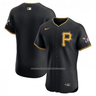 Camiseta Beisbol Hombre Pittsburgh Pirates Alterno Primera Elite Negro