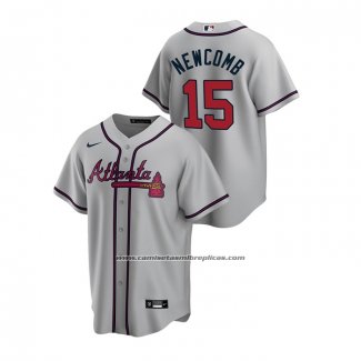 Camiseta Beisbol Hombre Atlanta Braves Sean Newcomb Road Replica Gris