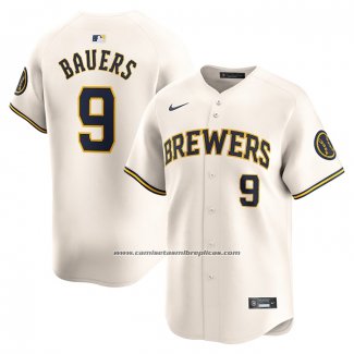 Camiseta Beisbol Hombre Milwaukee Brewers Jake Bauers Primera Limited Crema