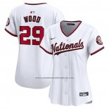 Camiseta Beisbol Mujer Washington Nationals James Wood Primera Limited Blanco