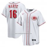 Camiseta Beisbol Hombre Cincinnati Reds Noelvi Marte Primera Replica Blanco