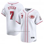 Camiseta Beisbol Hombre Cincinnati Reds Spencer Steer Primera Limited Blanco