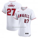 Camiseta Beisbol Hombre Los Angeles Angels Mike Trout Primera Elite Blanco