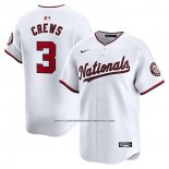 Camiseta Beisbol Hombre Washington Nationals Dylan Crews Primera Limited Blanco