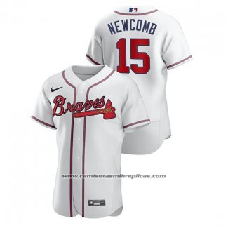 Camiseta Beisbol Hombre Atlanta Braves Sean Newcomb Autentico Blanco