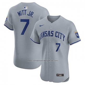 Camiseta Beisbol Hombre Kansas City Royals Bobby Witt Jr. Elite Gris