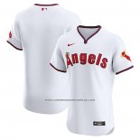 Camiseta Beisbol Hombre Los Angeles Angels Alterno Primera Elite Blanco