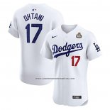 Camiseta Beisbol Hombre Los Angeles Dodgers Shohei Ohtani Primera Elite Blanco