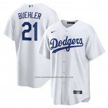 Camiseta Beisbol Hombre Los Angeles Dodgers Walker Buehler Primera Replica Blanco