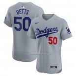 Camiseta Beisbol Hombre Los Angeles Dodgers Mookie Betts Alterno Elite Gris