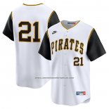 Camiseta Beisbol Hombre Pittsburgh Pirates Roberto Clemente Throwback Cooperstown Limited Blanco