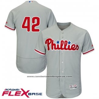 Camiseta Beisbol Hombre Philadelphia Phillies Jackie Robinson Gris Flex Base