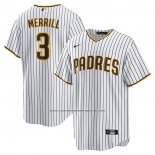 Camiseta Beisbol Hombre San Diego Padres Jackson Merrill Primera Replica Blanco