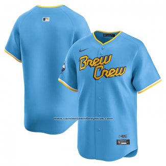 Camiseta Beisbol Hombre Milwaukee Brewers City Connect Limited Azul