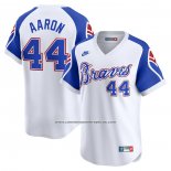 Camiseta Beisbol Hombre Atlanta Braves Hank Aaron Throwback Cooperstown Limited Blanco