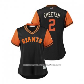 Camiseta Beisbol Mujer San Francisco Giants Chase D'arnaud 2018 LLWS Players Weekend Cheetah Negro