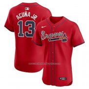 Camiseta Beisbol Hombre Atlanta Braves Ronald Acuna Jr. Mike Trout Alterno Elite Rojo