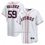 Camiseta Beisbol Hombre Houston Astros Framber Valdez Primera Replica Blanco