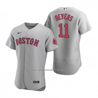 Camiseta Beisbol Hombre Boston Red Sox Rafael Devers Autentico Road Gris