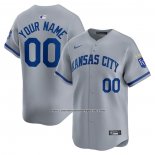 Camiseta Beisbol Hombre Kansas City Royals Segunda Limited Personalizada Gris