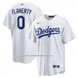 Camiseta Beisbol Hombre Los Angeles Dodgers Jack Flaherty Primera Replica Blanco