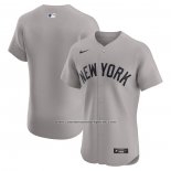 Camiseta Beisbol Hombre New York Yankees Road Elite Gris